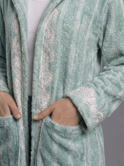 كارديجان طويل محبوك ناعم بلون النعناع